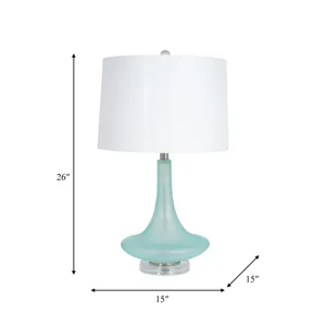 Glass 26\"  Table Lamp, Green