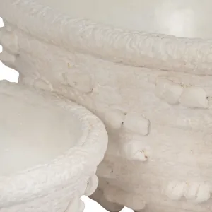 Lg White Textured Knot Bowl M2