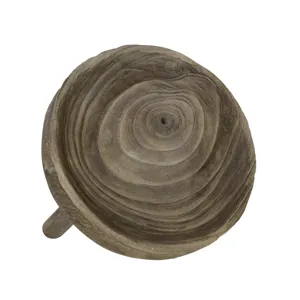 Wood 11" Bowl With Legs, Gray