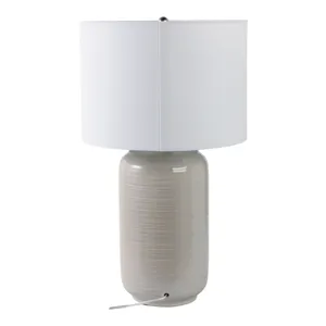 26\" Ceramic Table Lamp, Beige