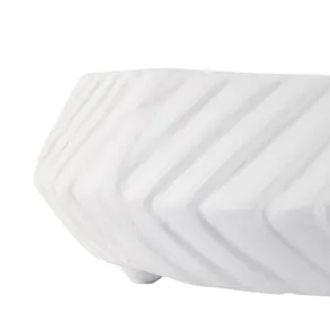 S/2 11/15\" Tapered Ecomix Bowls With Lines, White