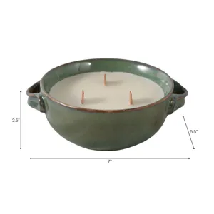 7\" 10 Oz Lakeside Rain Candle, Green