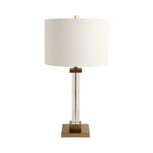 28x15" Traditional Crystal Lamp, Clear