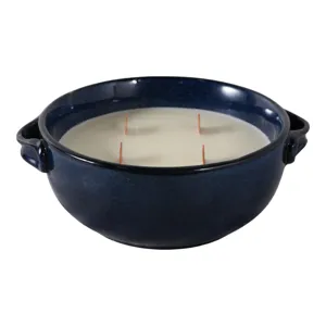 8" 14 Oz Sandalwood Candle, Blue
