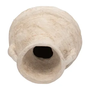 Paper Mache, 15\" Vase With Handles, White