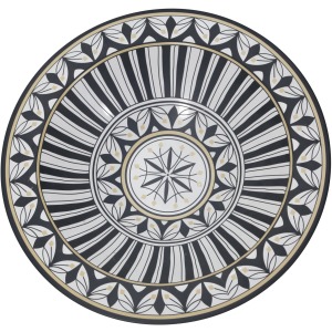 Matte White/black Bowl, Leaf Pattern