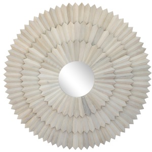 Light Wood Sunburst Mirror