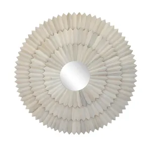 Light Wood Sunburst Mirror