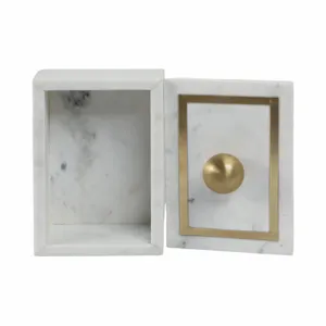 Ec Marble, 7x5 Rectangular Box - Knob, White