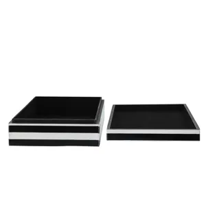 Resin S/2 Stripe Boxes, Black/white