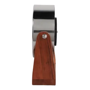 9x8\" Clock On Wood Base, Natural/silver