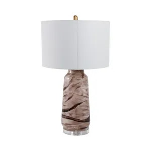 29x17" Swirled Glass Table Lamp, Brown