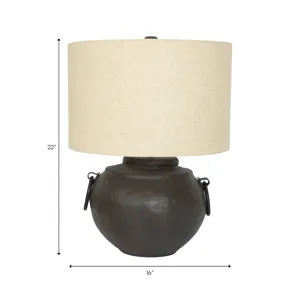 21" Ecomix Lamp With Shade, Brown Kd
