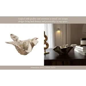21x20\" Free-form Metal Bowl, Tan Multi
