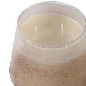 5\" 14 Oz White Gardenia Ombre Glass Candle, Multi