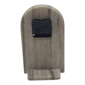 5x9\" Arch Marble Table Clock, Beige