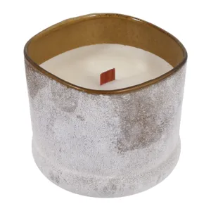 4\" 12 Oz Sensual Amber Frosted Glass Candle, Multi