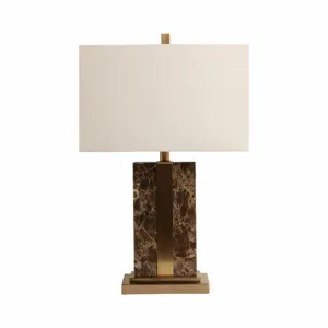 26x16\" Rectangle Marble Lamp W/ Antique Brass, Bro