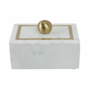 Ec Marble, 7x5 Rectangular Box - Knob, White