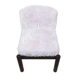35x29" Faux Fur Accent Chair, White