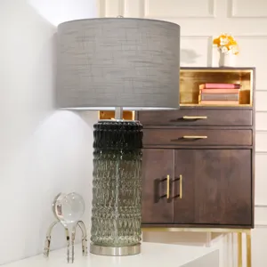 Glass 31" Textured Table Lamp,green