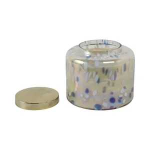9\" 180 Oz Jasmine Speckle Candle, Light Blue/go