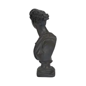 Ec 12" Grecian Bust Distressed Resin, Bronze