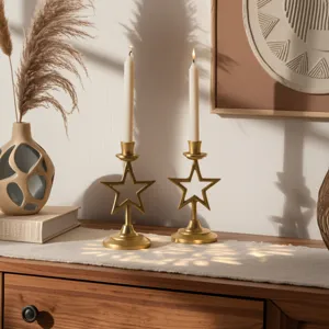 9x5\" Star Taper Holder, Gold