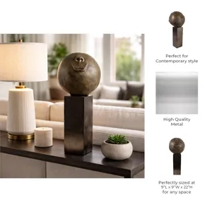 22x9" Smiley Head On Pedestal, Multi