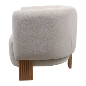 32x30" Modesto Accent Chair, Ivory/brown