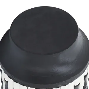 Resin, 14"h Tribal Vase, Black/white