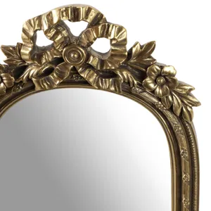 5x7\" Mirror In Gilded Bow Arch Frame, Gold