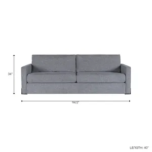 94x39" Modern Chenille Sofa, Gray/brown