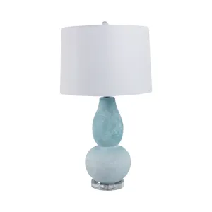 29x16\" Gourd Frosted Glass Lamp, Blue