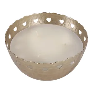 6\" 30 Oz Fig & Apricot Hearts Pierced Metal Candle