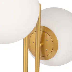 Glass/brass 23\" Double Diffuser Table Lamp, Gold