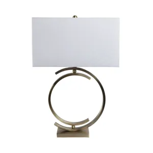 30x20" Half-circles Rectangle Shade Lamp, Antique