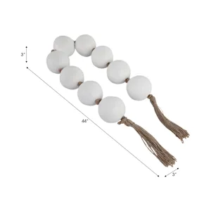44x3\" Ecomix Bead Garland, White