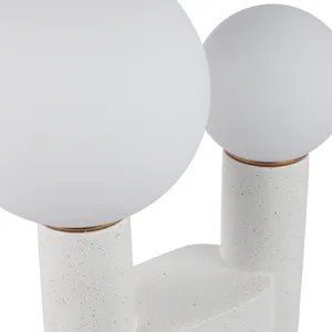 20x12\" Double Head Totem Lamp With Base Switch, Wh