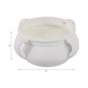 7\" 12.5 Oz Sea Salt & Bergamot Bowl Candle, White