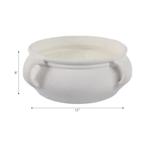 12\" 53 Oz Sea Salt & Bergamot Bowl Candle, White