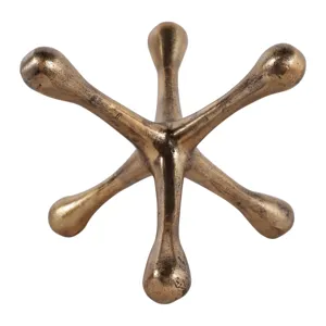 9x9\" Metal Jack Object, Antique Brass