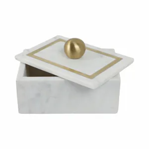 Ec Marble, 7x5 Rectangular Box - Knob, White