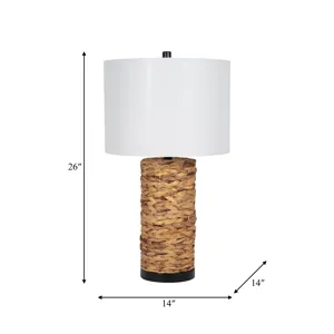 Seagrass 26\" Pillar Table Lamp, Natural
