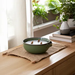 7\" 10 Oz Lakeside Rain Candle, Green