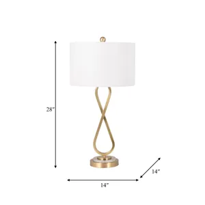Metal, S/2 28\" Infinity Table Lamps, Gold