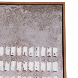 36x48" Textured Blocks On Canvas Wall Art, Ivory/b