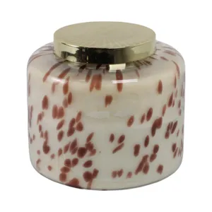 9\" 180 Oz Cinnamon Speckle Lidded Candle, Brown/go
