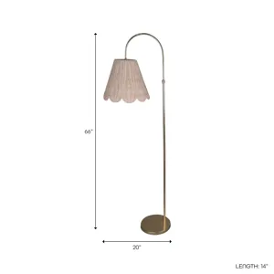 66" Iron With Rattan Shade Floor Lamp, Kd