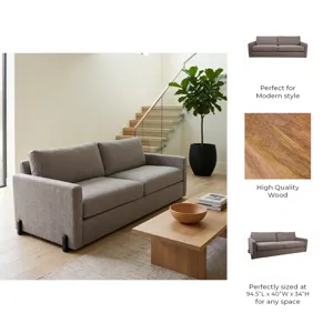 94x39" Modern Textured Sofa, Light Brown